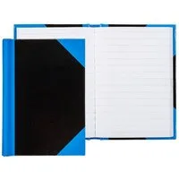Idena Notizbuch Idena Kladde liniert 96 Blatt 70g/m² schwarz/blau DIN A7