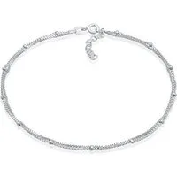 Elli Fußketten Set Kugel Gliederkette Layer Look 925 Silber, Kugel