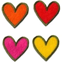 Mono-Quick Aufnäher Bügelbild, Aufbügler, Applikationen, Patches, Flicken, zum aufbügeln, Polyester, Set Herz Liebe - Größe: verschiedene Größen