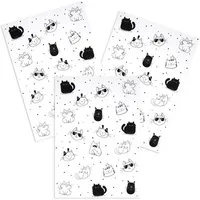Kracht Geschirrtuch Cool Cat, (Set, 3-tlg., 3-teilig), 3er Pack Geschirrtücher (3 Stück), ca. 50 x 70 cm, Halbleinen bedruckt