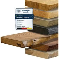 tømmermann Wandregal Schweberegal Holzregal mit Baumkante - Hängeregal aus Massivholz, Komplett-Set
