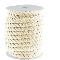 maDDma Seil 10m Kordelschnur glänzend gedreht ca. 8-10 mm, hellcreme