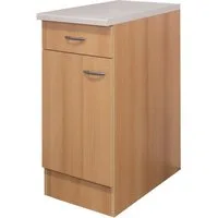 Flex-Well Unterschrank Küchenunterschrank - 40 cm breit - Buche – Namu