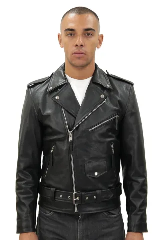 Herren-Bikerjacke aus Leder mit Fransen – Tokio