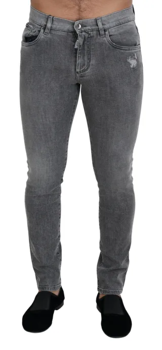 Schlanke Passform Zerrissene Jeans