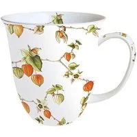 Ambiente Luxury Paper Products Becher Porzellan Frühling / Herbst / Sommer / Winter Kollektion, 1-tlg., Porzellan Becher ca. 400 ml Lampion / Blumen - Pflanzen / Herbst, Mug Kollektion / Ideal als Geschenk