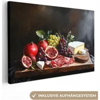 OneMillionCanvasses® Leinwandbild Trinktafel - Stilleben - Vintage, Fotodruck (1 St), Leinwand Bilder Klein, Wand Dekoration Aesthetic 30x20 cm