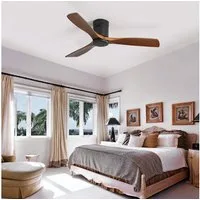 Sofucor Deckenventilator aus Massivholz ohne Licht, 136 cm, mit reversibler Funktion, 6 Geschwindigkeitsstufen, Ohne Licht