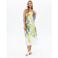 Passioni Plisseekleid in weiß mit Floralprint Weißes Plissé Kleid ideal für den Sommer