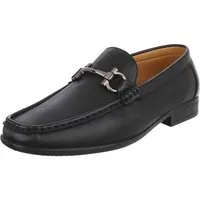 Coolwalk Herren Slipper Mocassin mit Schnalle für Alltag Slipper (91563815) Blockabsatz Slipper in Schwarz