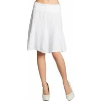 Caspar Faltenrock RO014 Damen Midi Leinenrock knielang mit figurfreundlichem Stretch Bund - Made in Italy