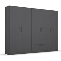 OTTO home Drehtürenschrank Kleiderschrank Schrank Garderobe Wäscheschrank CHALLENGER (Breiten 181/226 cm, Höhen 197/210 cm) Metallgriffe in Graumetallic und geräumige Schubladen MADE IN GERMANY