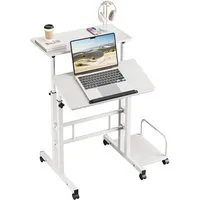 Dripex Stehpult Höhenverstellbar Laptoptisch mit Rollen und neigbar Tischplatte