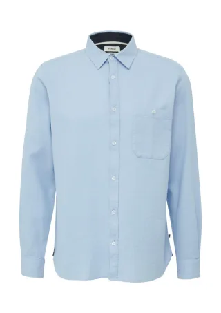 s.Oliver Red Label - Regular Fit: Strukturiertes Baumwollhemd mit Kentkragen blau - Gr. - XXL