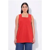 Ulla Popken Longshirt Longtop Classic Fit Carré-Ausschnitt ärmellos