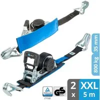valonic Spanngurt Spanngurte Automatik Ratsche SG-055-50 (2 Stück, 5m) - GRIZZLY