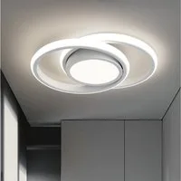 JDONG LED Deckenleuchte Schwarz/Weiß 30/32cm Deckenlampe 4000K 2000LM Neutralweiß Lampe, LED fest integriert, Tageslichtweiß, für Küche Balkon Flur Schlafzimmer Keller Ø30CM/32CM