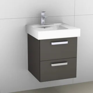 Artiqua 413 Waschtischunterschrank für iCon 124050 Stahlgrau Metallic, 413-WU2L-K06-7141-88 413-WU2L-K06-7141-88