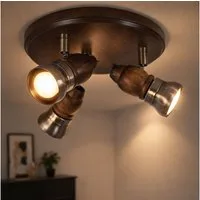 GLOBO LIGHTING Deckenleuchte, Leuchtmittel nicht inklusive, Deckenleuchte Holz Rustikal Deckenleuchte Wohnzimmer
