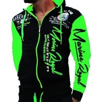 Jaylvis Collegejacke Herren Sweatjacke Sportjacke Joggingjacke mit lässiger Kapuze Marine Royal