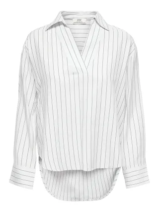 JDY - JDYAMONIA L/S V-NECK TOP WVN White - Gr. - M