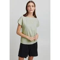 OXMO Kurzarmbluse OXArnora Angenehmes Blusenshirt aus Leinenmix