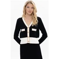 Passioni Cardigan Cropped mit Kontrast-Details