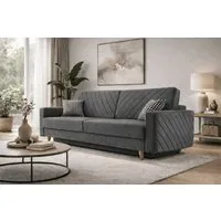 MOEBLO Schlafsofa CALIFORNIA, Sofa aus Samtstoff Couch für Wohnzimmer Sofagarnitur Polstersofa Wohnlandschaft Velours 230x96x97cm, mit Bettkasten und Schlaffunktion