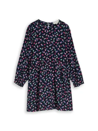 tom tailor kids - Midi-Kleid mit Blumenmuster dark blue tulip print big - Gr. - 122