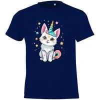 Youth Designz Print-Shirt Katze Einhorn Kinder T-Shirt mit lustigem Frontprint