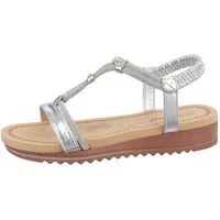 Ital-Design Damen Freizeit Riemchensandalette (85960554) Keilabsatz/Wedge Keilsandaletten in Silber
