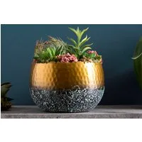 riess-ambiente Dekoschale ORIENT 19cm gold (Einzelartikel, 1 St), Wohnzimmer · Metall · handmade · Übertopf
