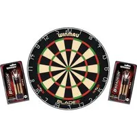 Winmau Dartscheibe Dartboard Original Blade 6 + 2 Steeldart Sets Broadside Brass, Dartscheibe Dart Scheibe Darts