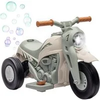 AIYAPLAY Elektro-Kindermotorrad mit Musik, Blasen, Scheinwerfer, Belastbarkeit 30 kg, (1-tlg), 2,5-3 km,h, für 2-5 Jahre Kinder, max. 30 kg, Cremeweiß