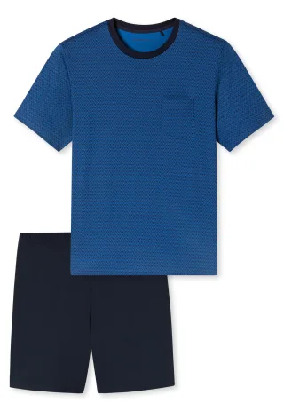 SCHIESSER - Schlafanzug kurz blau - Gr. - 54