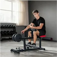 SPORTNOW Multitrainer für Hüft-, Oberschenkel- und Unterkörper-Training, (Beinbeuger, 1-St., Fitnessgerät), Höhenverstellbar, Rot+Schwarz