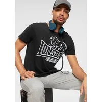 Lonsdale T-Shirt LANGSETT mit großem Logoprint im Vintagestyle, Kurzarm, aus Baumwolle