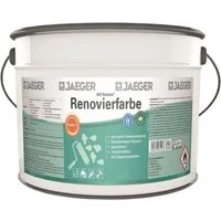 Jaegerlacke Wand- und Deckenfarbe Kronen Renovierfarbe 423 Absperrfarbe weiß 2,5 Liter, isolierend und hochdeckend von schwierigen Verschmutzungen