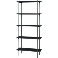 en.casa Standregal, »Samnanger« mit 5 Ablagen 180 x 80 x 34 cm Schwarz