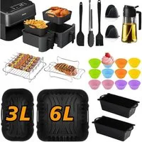 SURFOU Backform Heißluftfritteuse Zubehör für Philips Airfryer Zubehör Ölsprüher, (29-tlg Heißluftfritteuse Zubehör Set für Philips Airfryer Dual Basket 3000/5000 Serie(z. B. NA350/00, NA352/04), und Tefal EY9018 Dual Easy Fry, und die meisten Dual Z