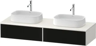 Duravit Zencha Konsolenwaschtischunterbau wandhängend Schwarz Linienstruktur & Weiß n/a & Supermatt  ZE4815B63840000