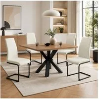 HTI-Line Freischwinger Schwingstuhl SallyP PU 4er (Set, 4 St), Freischwinger Esszimmerstuhl Kunstleder