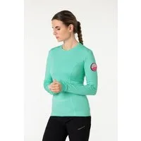 SUPER.NATURAL Radtrikot Merino Fahrradtrikot W GRAVA LS Merino-Materialmix mit reflektierenden Logos