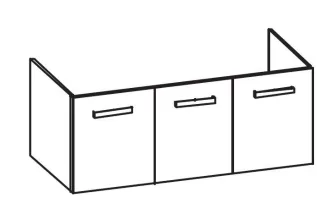 Artiqua 414 Waschtischunterschrank für Subway/Omnia Architectura 611813 Graphit Struktur quer, 414-W 414-WU3T-V51-7070-401