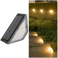 VIVIHEYDAY LED Solarleuchte Solarlampen, 2er-Set Solar Treppenbeleuchtung, Weiß / Warmweiß, Solar Treppenlicht für Gehweg, Treppe, Weg
