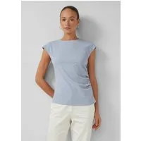 s.Oliver Kurzarmshirt T-Shirt Elegantes Shirt mit seitlicher Raffung