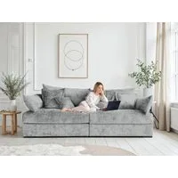 Home affaire Big-Sofa Casa XL, B: 190 cm, 4 Zierkissen, Mega-Sofa, in Cord oder Chenille-Struktur, Federkern