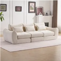 Leawin Sofa Sofas Wohnzimmer L-Form 3-Sitzer modular & flexibel, Werkzeuglos wandelbar, platzsparend & auch als Schlafsofa nutzbar