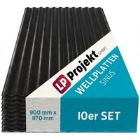 LP projekt Wellplatte Dach Kunststoff – Wetterfest & Langlebig für Überdachung, 1,2 mm, 10,53 m², (10-St., Einzelplatte oder 1er-/5er-/10er-Set), 90x117 cm Welldachplatten Transparent – Ideal für Carport & Garten