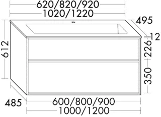 Burgbad Mineralguss-Waschtisch+Waschtischunterschrank Uomo Preisgruppe 1 Eiche Dekor SHPB062F7456C0001